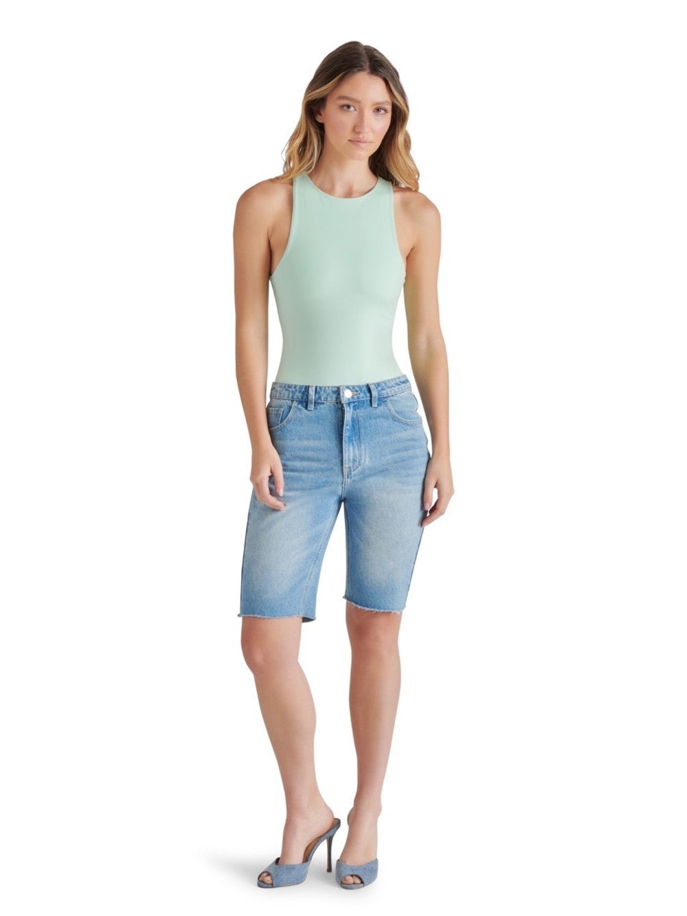 Steve Madden Nico Mint High Neck Stretch Bodysuit NWT Size Small